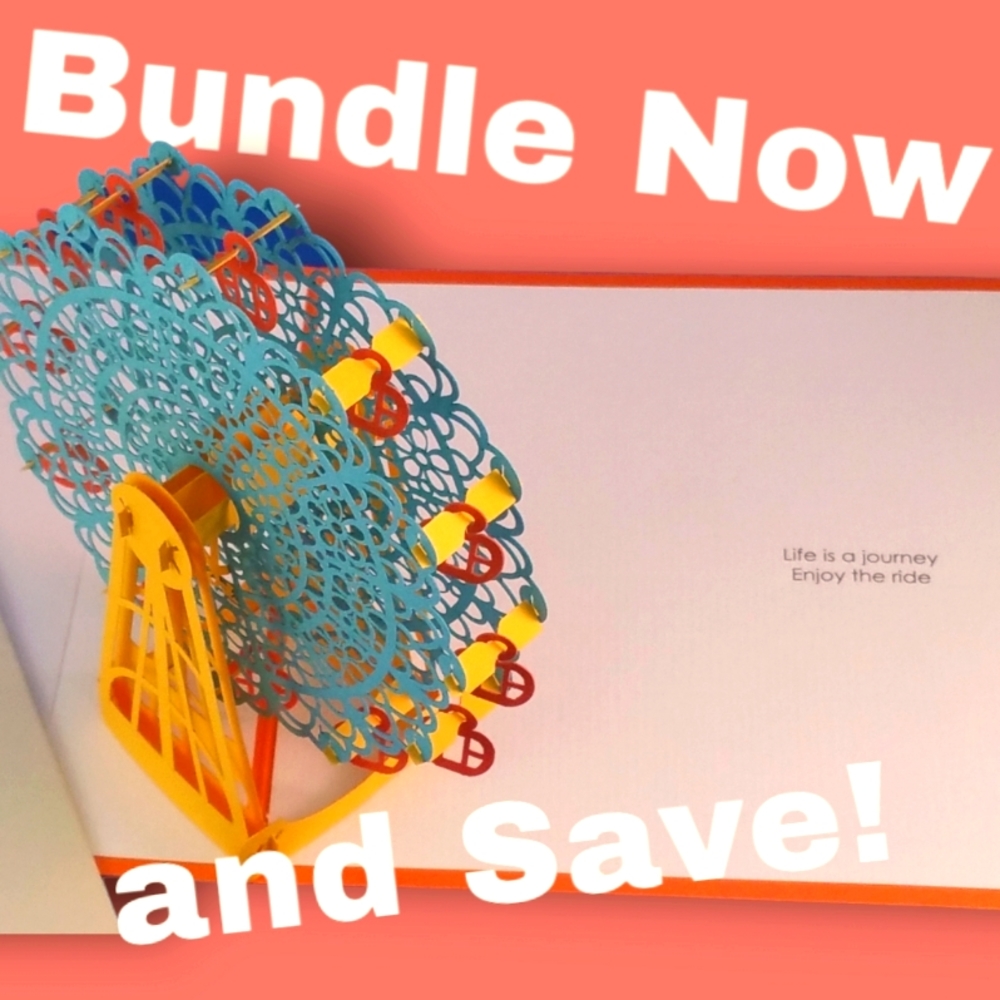 Kawaii Pop-up Ferris Wheel Greeting Card "Life is a Journey..."